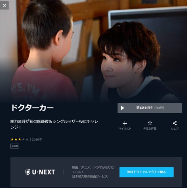 U-NEXT ドラマ ドクターカー 無料動画配信